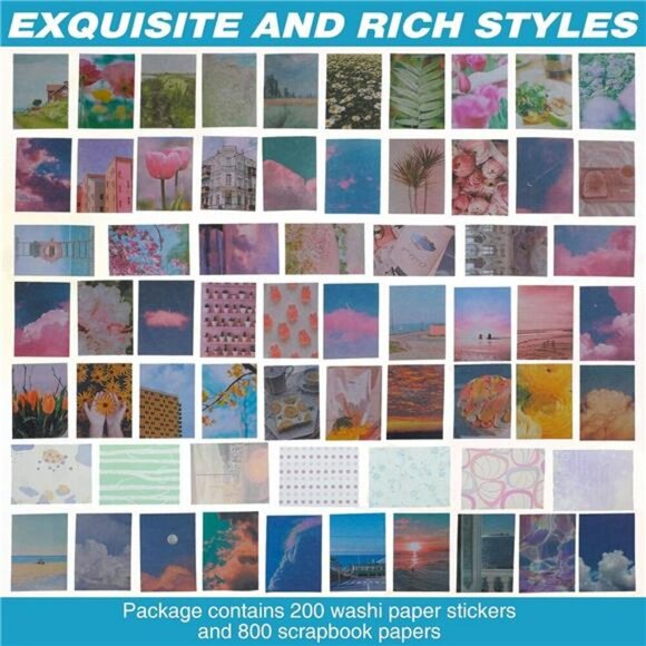 Tenare Washi Sticker Set Scrapbook Paper Journaling Supplies Vintage Craft Lot - Picture 3 of 7